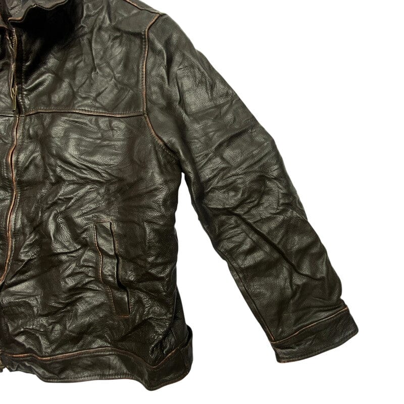 Black Leather Jacket Men's XL Northern Pole Vintage Wholesale 