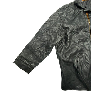 Black Leather Jacket Men's XL Northern Pole Vintage Wholesale 