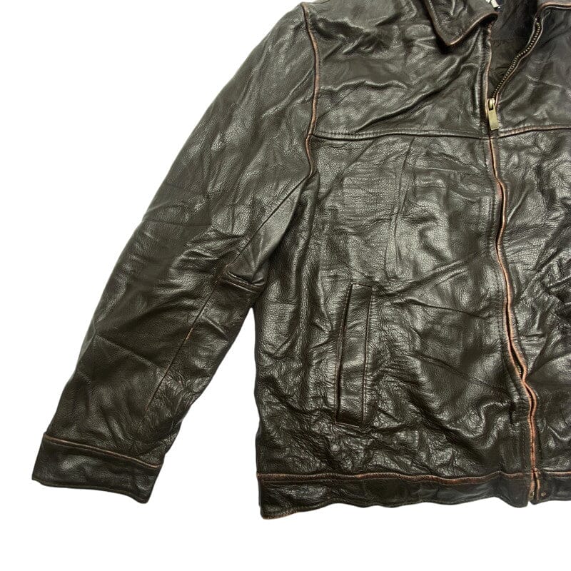 Black Leather Jacket Men's XL Northern Pole Vintage Wholesale 