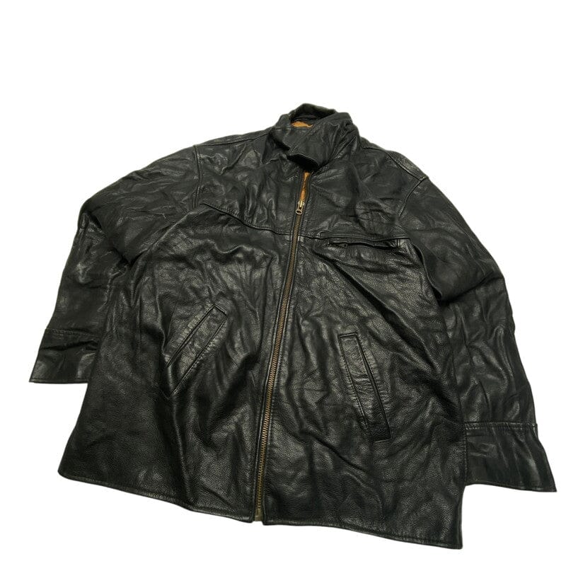 Black Leather Jacket Men's XL Northern Pole Vintage Wholesale 