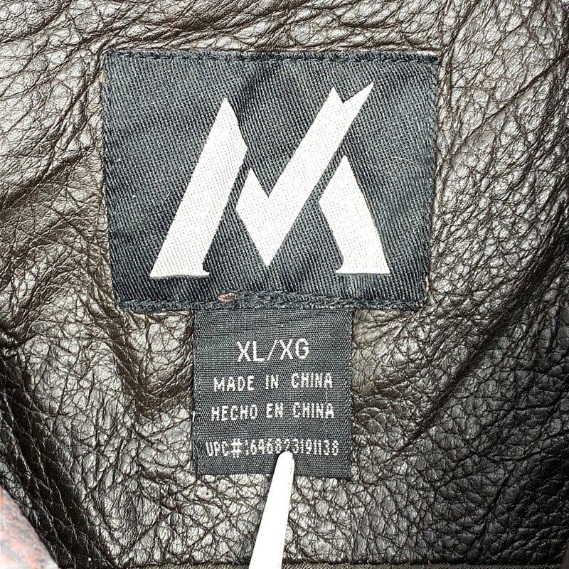 Black Leather Jacket Men's XL Northern Pole Vintage Wholesale 