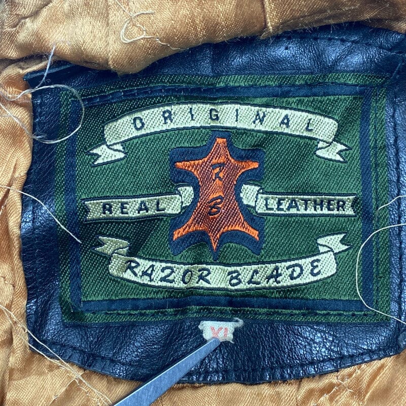 Black Leather Jacket Men's XL Northern Pole Vintage Wholesale 