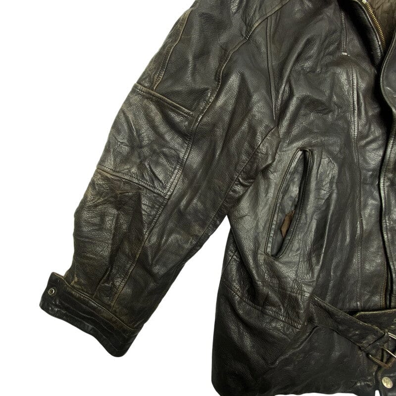 Black Leather Jacket Mne's Large Northern Pole Vintage Wholesale 