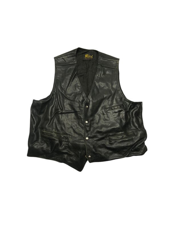 Black Leather Reed Vest Men's XL Northern Pole Vintage Wholesale 