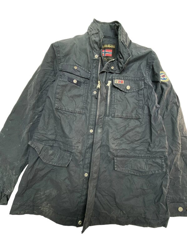 Black Napapijri Workwear Jacket Men's Small Northern Pole Vintage Wholesale 