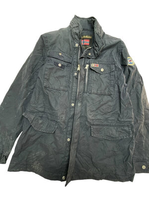 Black Napapijri Workwear Jacket Men's Small Northern Pole Vintage Wholesale 