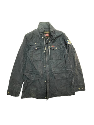 Black Napapijri Workwear Jacket Men's Small Northern Pole Vintage Wholesale 