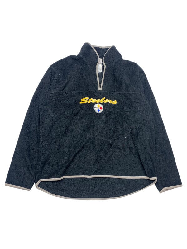 Black NFL Steelers Fleece Women's Large Northern Pole Vintage Wholesale 