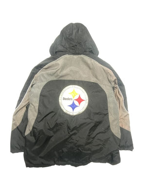 Black NFL Steelers Windbreaker Men's XXL Northern Pole Vintage Wholesale 