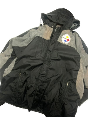 Black NFL Steelers Windbreaker Men's XXL Northern Pole Vintage Wholesale 