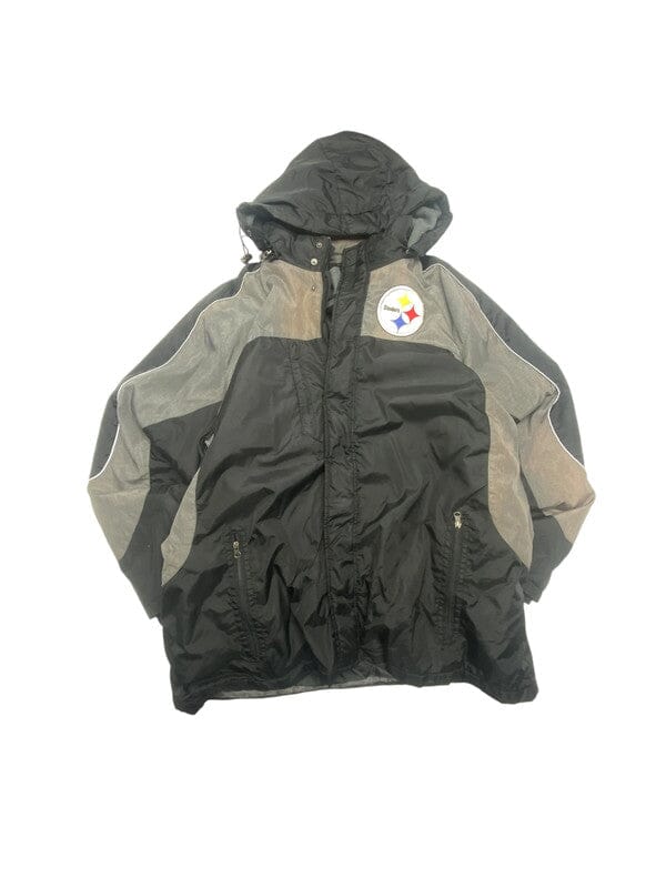 Black NFL Steelers Windbreaker Men's XXL Northern Pole Vintage Wholesale 