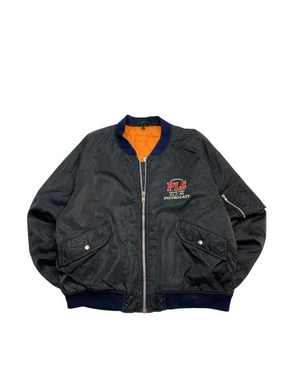 Black Pietrolazy Bomber Jacket MA-1 Men's XL Northern Pole Vintage Wholesale 