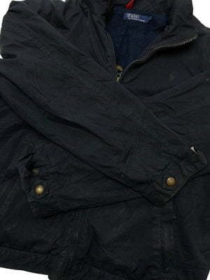 Black Ralph Lauren Bomber Jacket Women's Large Northern Pole Vintage Wholesale 