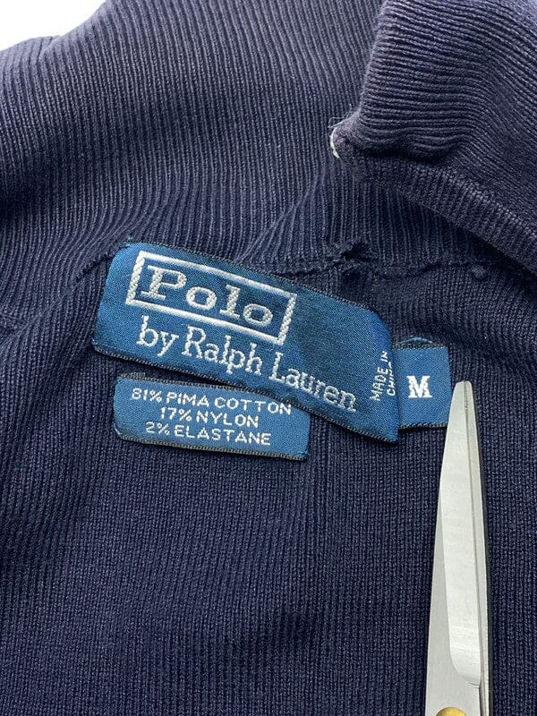 Black Ralph Lauren Zip-through Sweater Men's Medium Northern Pole Vintage Wholesale 