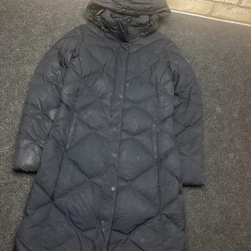 Black The North Face Long Puffer Jacket Women's Small Northern Pole Vintage Wholesale 
