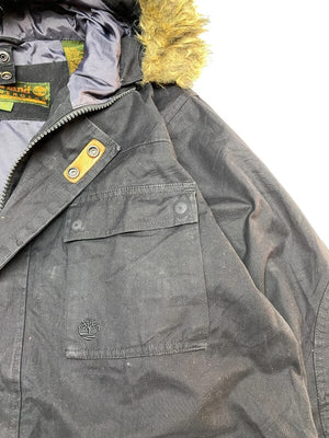 Black Timberland Parka Men's Large Northern Pole Vintage Wholesale 