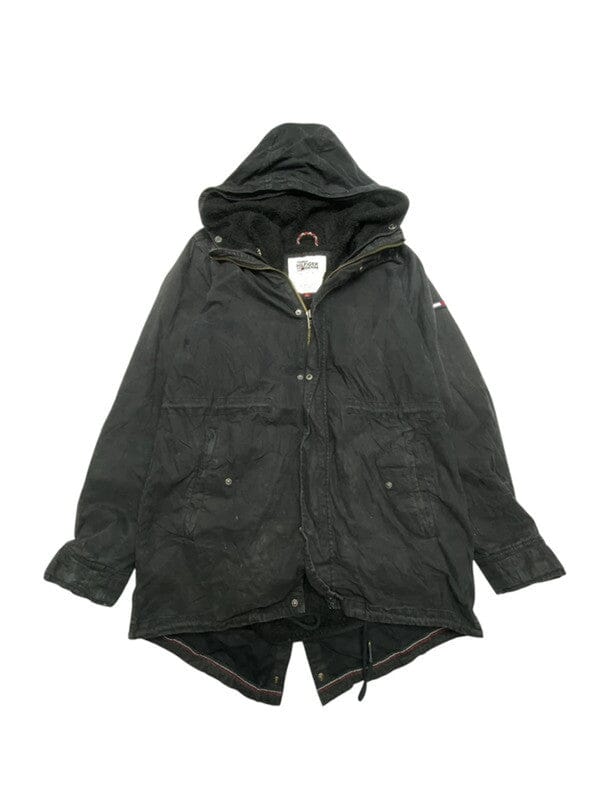 Black tommy hilfiger denim parka men's large Northern Pole Vintage Wholesale 