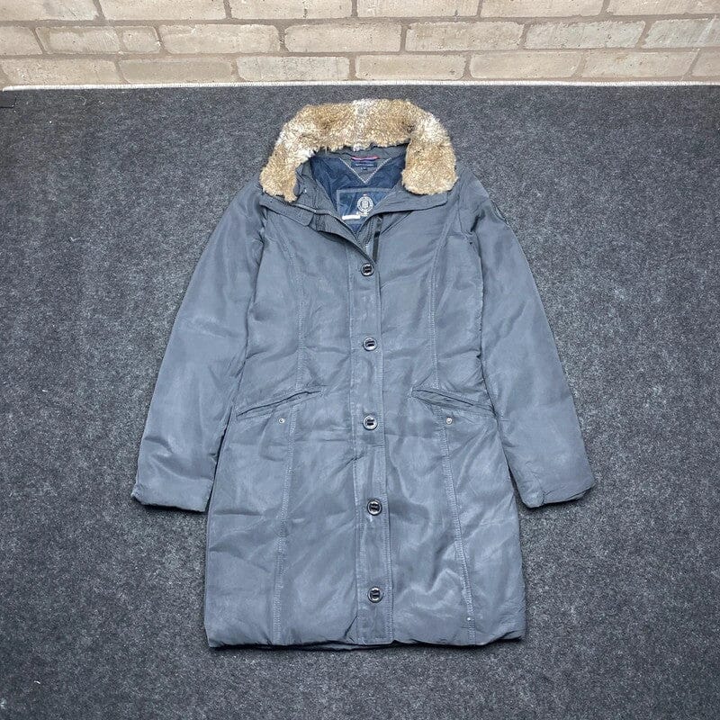 Black Tommy Hilfiger Long Down Jacket Men's XS Northern Pole Vintage Wholesale 