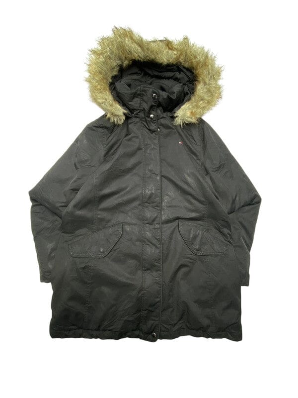 Black Tommy Hilfiger Parka Women's Large Northern Pole Vintage Wholesale 