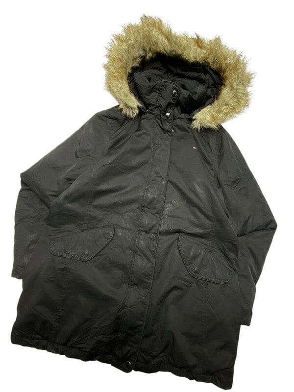 Black Tommy Hilfiger Parka Women's Large Northern Pole Vintage Wholesale 