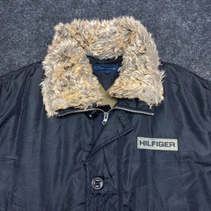 Black Tommy Hilfiger Puffer Jacket Men's Large Northern Pole Vintage Wholesale 