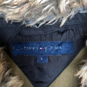 Black Tommy Hilfiger Puffer Jacket Men's Large Northern Pole Vintage Wholesale 