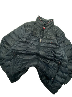Black Tommy Hilfiger Puffer Jacket Men's XXL Northern Pole Vintage Wholesale 