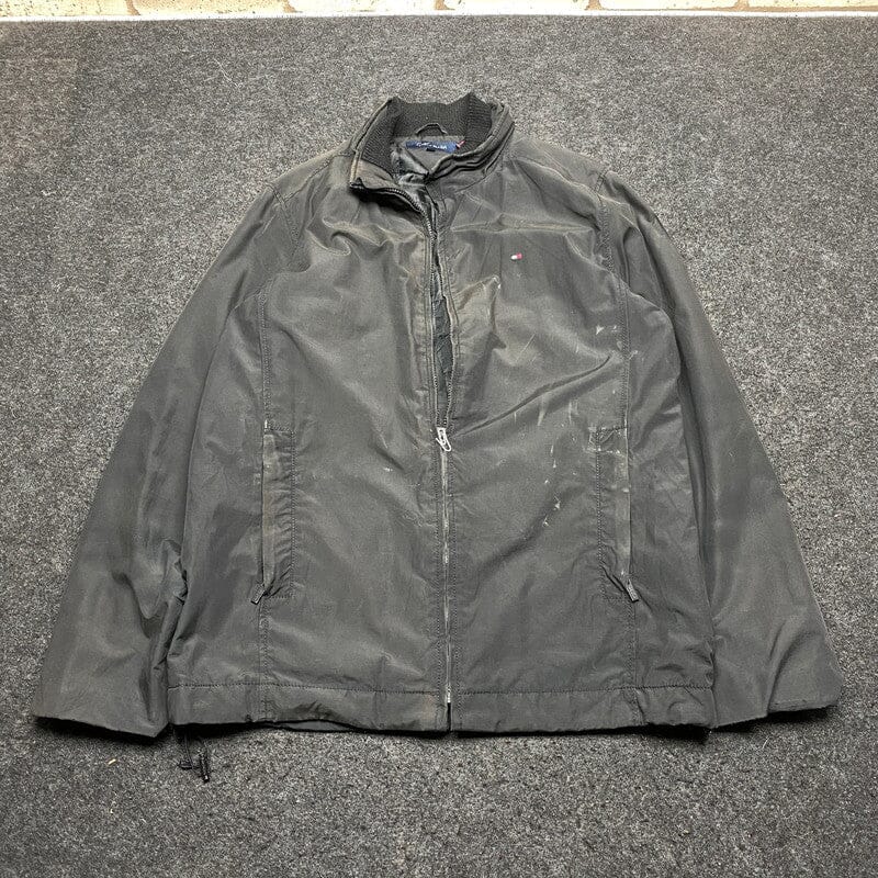 Black Tommy Hilfiger Windbreaker Men's Medium Northern Pole Vintage Wholesale 