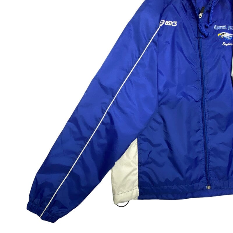 Blue and White Asics Windbreaker Men's Medium Northern Pole Vintage Wholesale 