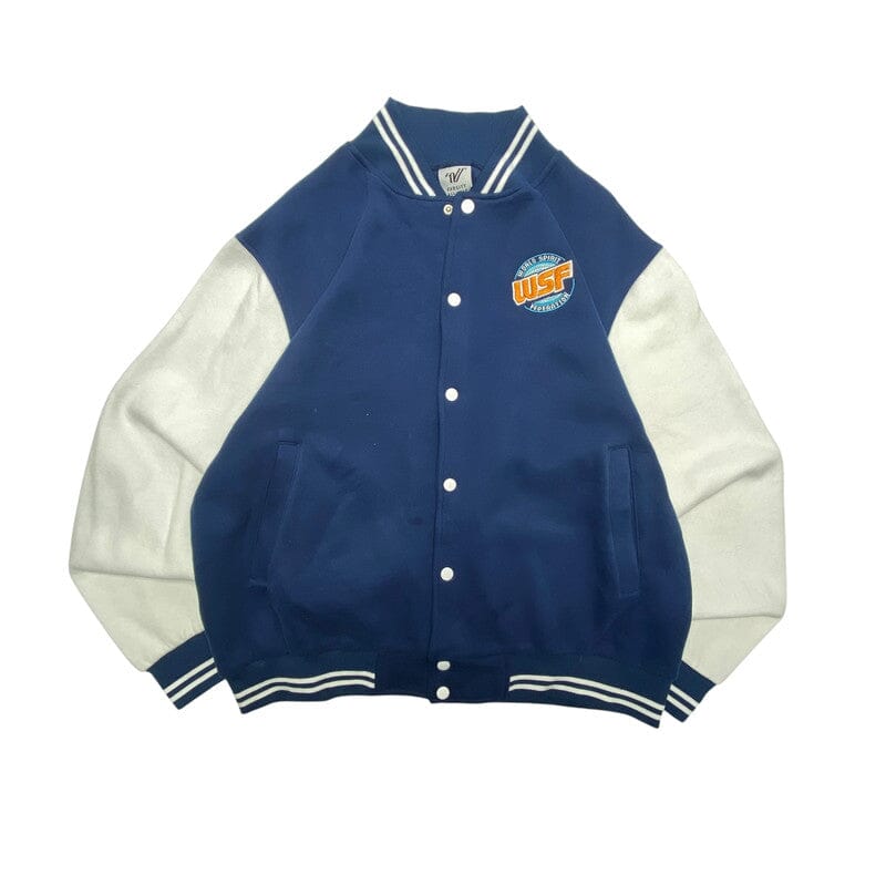 Blue and White Varsity Jacket Men's large Northern Pole Vintage Wholesale 