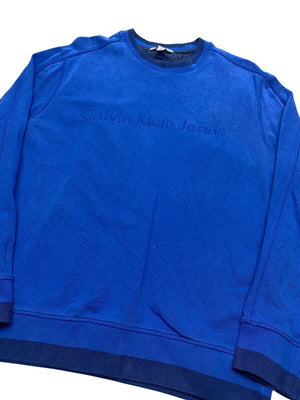 Blue Calvin Klein Jumper Women's Large Northern Pole Vintage Wholesale 