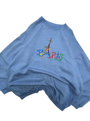 Blue Embroidery Sweatshirt Men's Large Northern Pole Vintage Wholesale 
