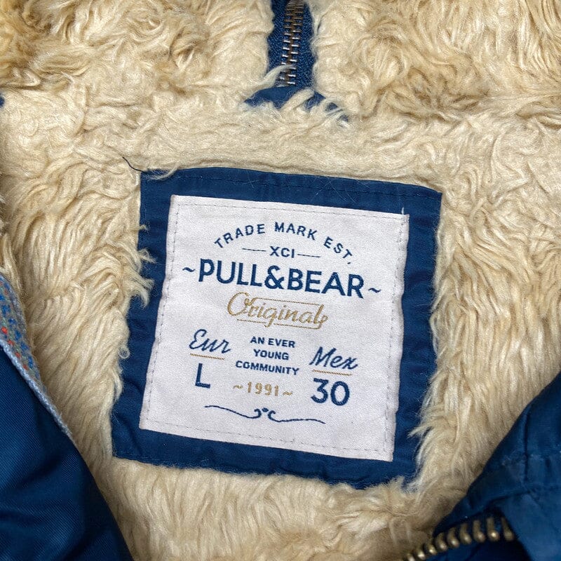 Blue Pull & Bear Parka Jacket Women's Large Northern Pole Vintage Wholesale 