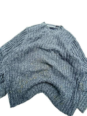Blue Structure Crew-neck Knitwear Jumper Men's Medium Northern Pole Vintage Wholesale 