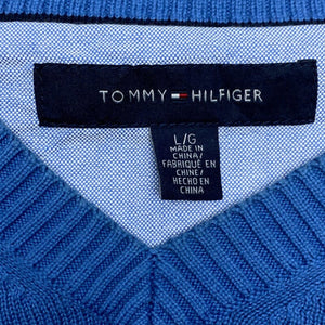 Blue Tommy Hilfiger Jumper Men's Large Northern Pole Vintage Wholesale 