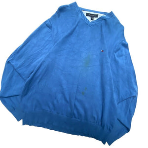 Blue Tommy Hilfiger Jumper Men's Large Northern Pole Vintage Wholesale 
