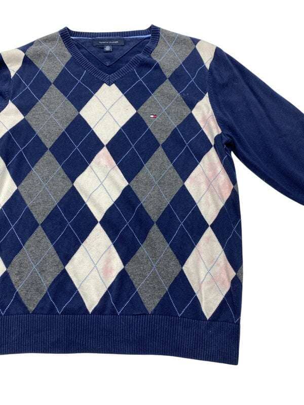 Blue Tommy Hilfiger Jumper Men's Medium Northern Pole Vintage Wholesale 