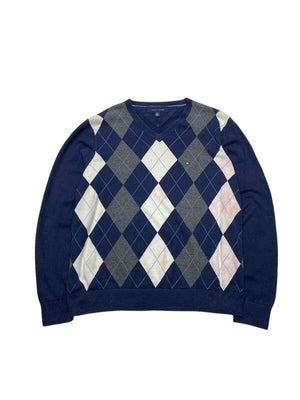 Blue Tommy Hilfiger Jumper Men's Medium Northern Pole Vintage Wholesale 