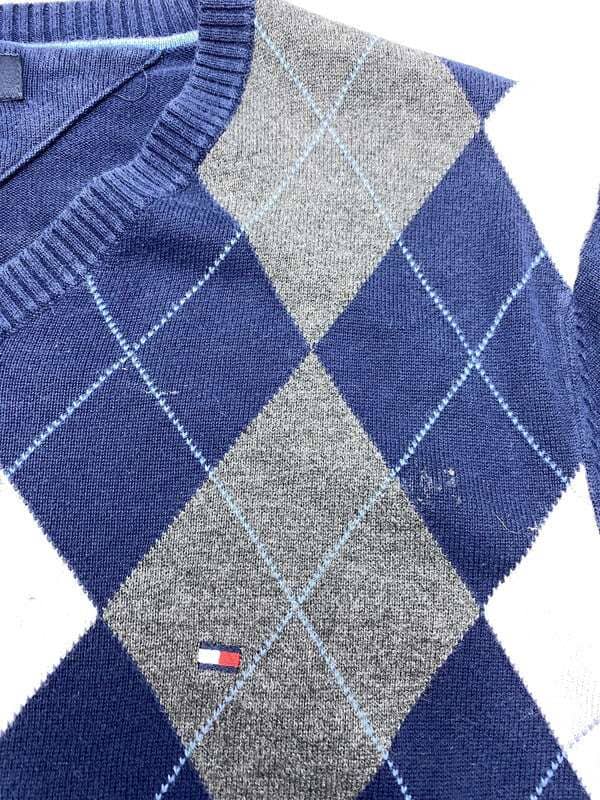 Blue Tommy Hilfiger Jumper Men's Medium Northern Pole Vintage Wholesale 