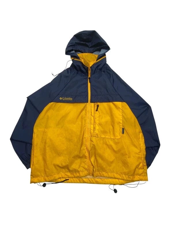 Blue-Yellow Columbia Windbreaker Men's Large Northern Pole Vintage Wholesale 