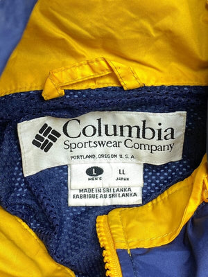 Blue-Yellow Columbia Windbreaker Men's Large Northern Pole Vintage Wholesale 