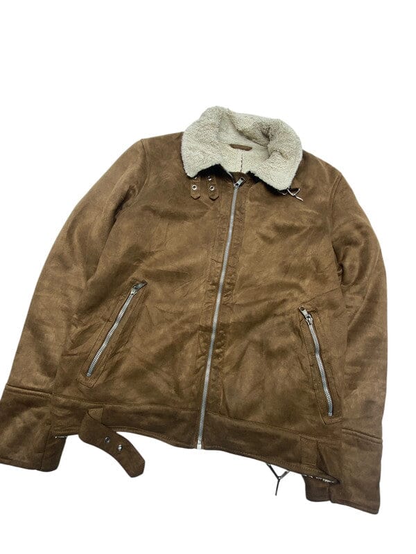 Brown Bomber Jacket Men's Small Northern Pole Vintage Wholesale 