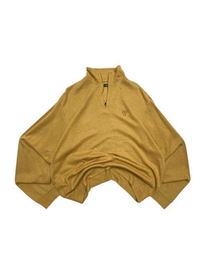 Brown IZOD Chest Embroidery 1/4 Zip-up Jumper Men's Large Northern Pole Vintage Wholesale 