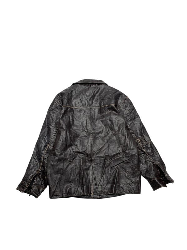 Brown Leather GAP Jacket Men's Medium Northern Pole Vintage Wholesale 