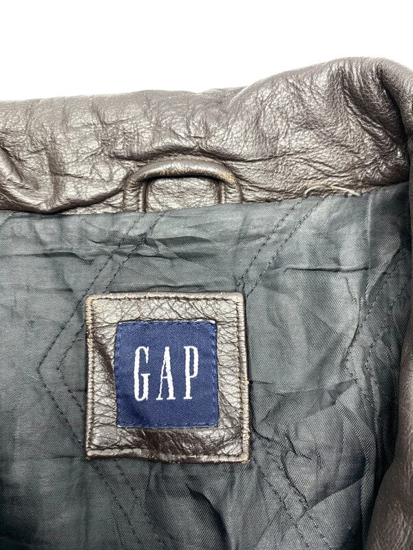 Brown Leather GAP Jacket Men's Medium Northern Pole Vintage Wholesale 