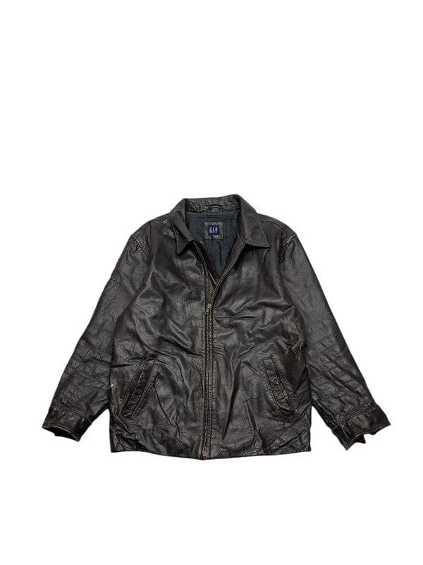 Brown Leather GAP Jacket Men's Medium Northern Pole Vintage Wholesale 
