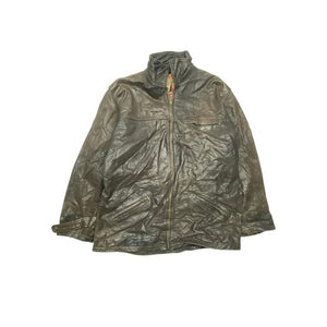 Brown Leather Jacket Men's Large Northern Pole Vintage Wholesale 