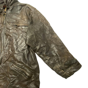 Brown Leather Jacket Men's Large Northern Pole Vintage Wholesale 