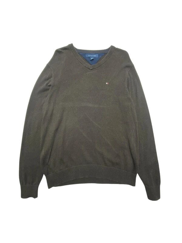Brown Tommy Hilfiger V-neck Sweater Men's Medium Northern Pole Vintage Wholesale 