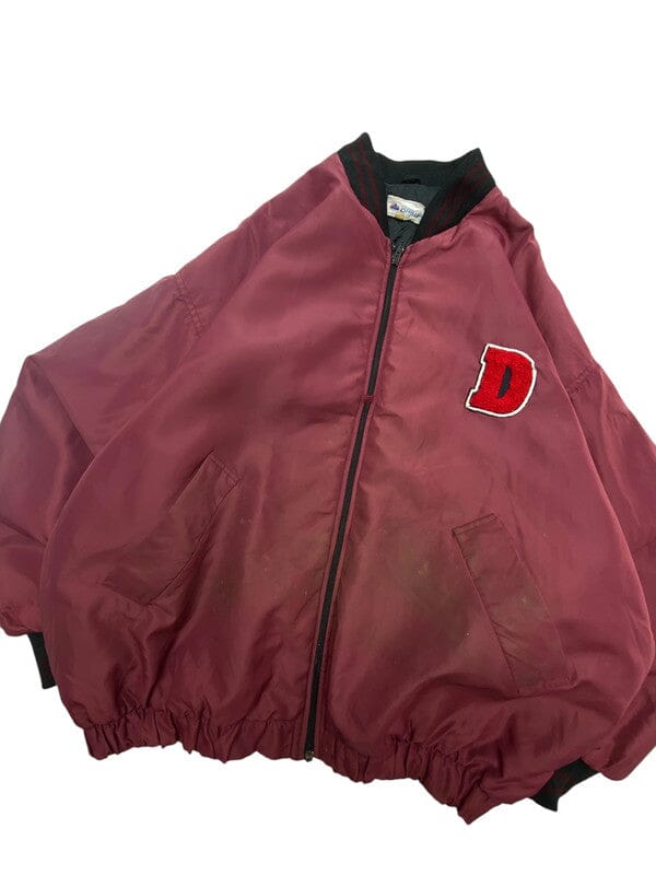 Burgundy Badge Bomber Jacket Men's XL Northern Pole Vintage Wholesale 